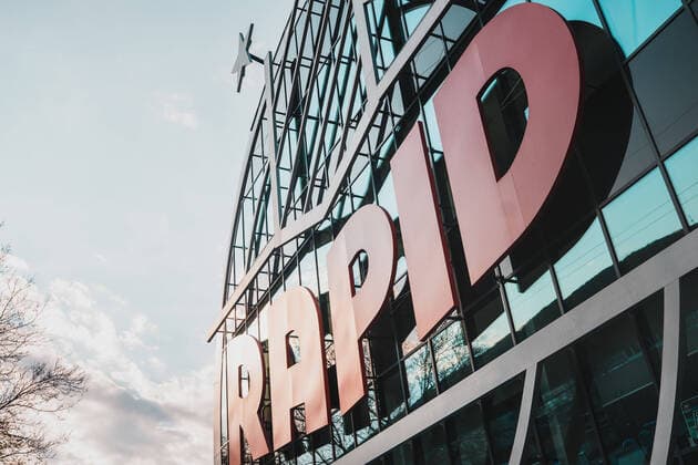 THEME IMAGE the closed football stadium of SK Rapid Wien Due to the corona crisis, the Austrian League is suspended It is not yet clear when soccer matches will take place, Generali Arena, Vienna, Austria on 2020 04 12 Vienna  EP_sro