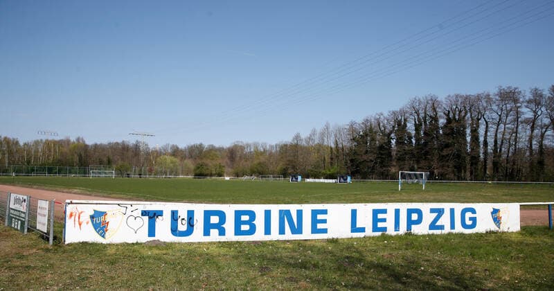 Sports field Turbine Leipzig, 12 04 2020, In the picture Turbine sports field Am Goethesteig, home of Turbine Leipzig soccer club class ,