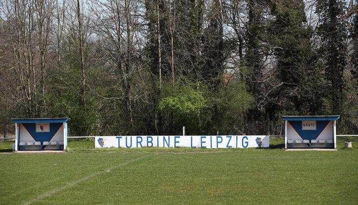 Sports field Turbine Leipzig, 12 04 2020, Turbine Sports field Am Goethesteig, home of Turbine Leipzig Soccer District Class In the picture Trainer Team benches ,