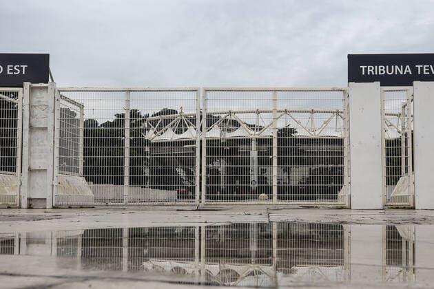 Rome sites during lockdown Rome, Italy a view of the Stadio Olimpico behind the closed barriers of Foro Italico during the lockdown caused by covid19 pandemic. Rome Italy Copyright: Giuseppex Pino xFama