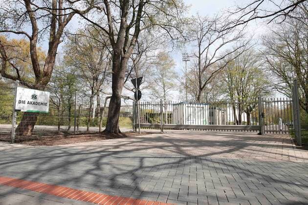 15 04 2020, , Hannover, Havelse, The closed stadium in the Northern Regional League of Hannover 96 II, HSC Hannover and TSV Havelse, in the picture Hannover 96 II Closed stadiums