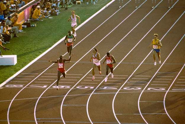 1984 Olympoic Summer Games Edwin Moses (USA) competing at the 1984 Olympoic Summer Games. Los Angeles CA USA Copyright: xStevenxExxSutton DUOMO PCNx TF1102_106738