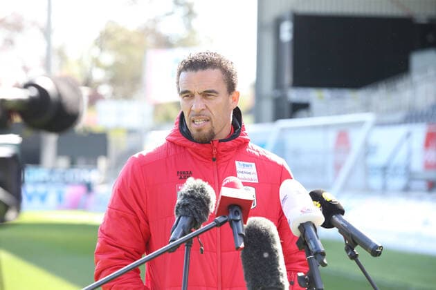SOCCER - BL, PK LASK PASCHNG,AUSTRIA,20.APR.20 - SOCCER - tipico Bundesliga, Linzer ASK, press conference, PK, Pressekonferenz after lightening the restrictions due to the SARS-CoV-2 crisis, corona crisis. Image shows head coach Valerien Ismael (LASK). GEPAxpictures xManfredxBinder