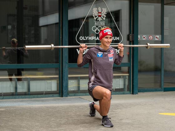 Ski jumping, Skispringen, Ski, nordisch - OESV, Training Eva Pinkelnig DORNBIRN,AUSTRIA,20.APR.20 - NORDIC SKIING, SKI JUMPING - OESV, Training after lightening the restrictions due to the SARS-CoV-2 crisis, corona crisis. Image shows Eva Pinkelnig (AUT). GEPAxpictures xOliverxLerch
