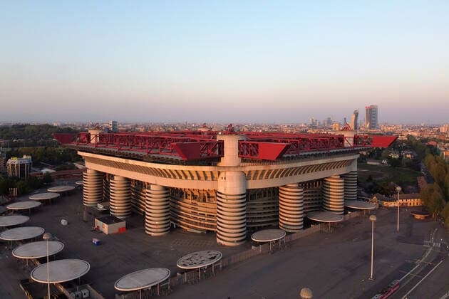 Italy, MilanTown, Milano Cittˆ, during restrictions due to the Coronavirus Covid-19, STADIO MEAZZA SAN SIRO STADIUM MILANO VEDUTE CORONAVIRUS COVID 19