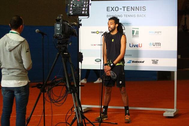 Dustin Brown during the interview at the Tennis Exhibition Series in Hoehr Grenzhausen Tennis Exhibition Series in Hoehr Grenzhausen Tennis Exhibition Series in Hoehr Grenzhausen Hoehr Grenzhausen Copyright: xEibner-Pressefotox
