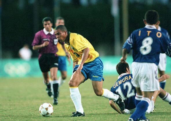 960721 Summer Olympics 1996, Football: Ronaldo of Brazil during a match against Japan at The Summer Olympic Games, Olympische Spiele, Olympia, OS on July 21, 1996 in Atlanta, USA. BILDBYRAN *** 960721 Summer Olympics 1996, Football Ronaldo of Brazil during a match against Japan at The Summer Olympic Games on July 21, 1996 in Atlanta, USA BILDBYRAN,  Copyright: LENNARTxMANSSON BB960721LM003
