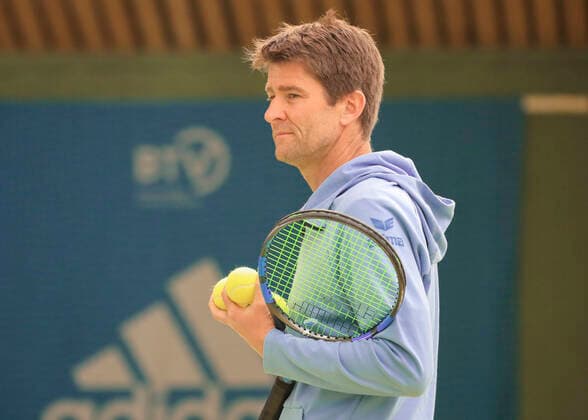 Corona Tennis Training at the BTV TennisBase in Oberhaching near Munich, Davis Cup Captain Michael Kohlmann GER during training at the TennisBase Copyright: xJuergenxHasenkopfx