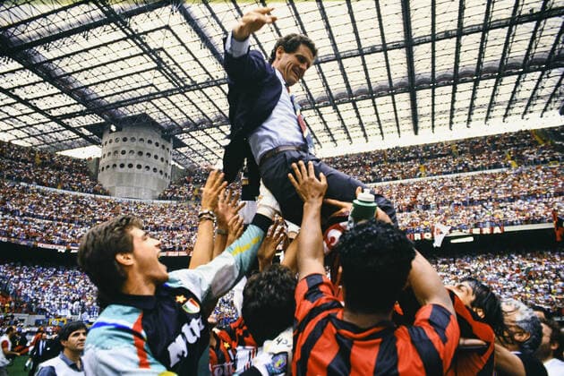 SQUADRA, FABIO CAPELLO, AC Milan, Serie A, Celebrating, League Champions, Milano SERIE A 1992-93 MILAN - FESTA SCUDETTO