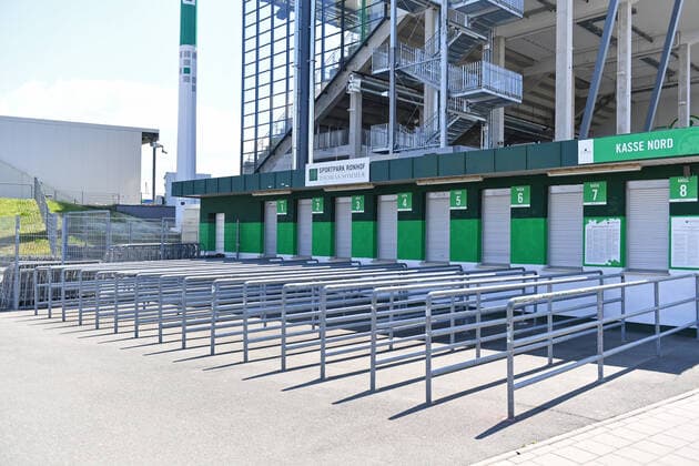 Football closed box office, Sports Park Ronhof Fuerth, 17 05 2020, Soccer 2 Bundesliga, SpVgg Greuther Fuerth Hamburger SV Fuerth Poolfoto Preiss Witters Pool Witters ,EDITORIAL USE ONLY