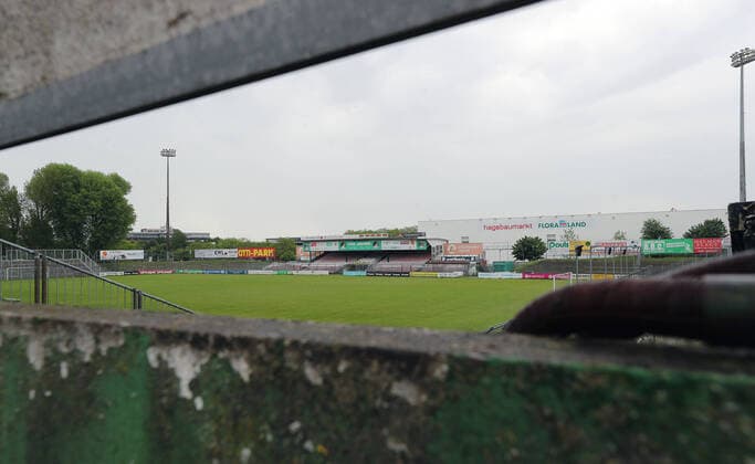Impressions of the Lohmuehle stadium, home ground of VfB Luebeck, the future 3 league team from the 2020 2021 season