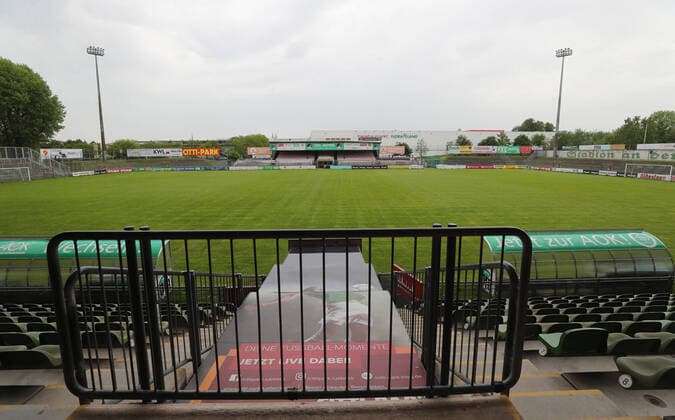 Impressions of the Lohmuehle stadium, home ground of VfB Luebeck, the future 3 league team from the 2020 2021 season