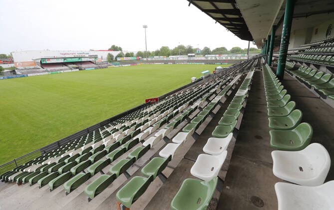 Impressions of the Lohmuehle stadium, home ground of VfB Luebeck, the future 3 league team from the 2020 2021 season