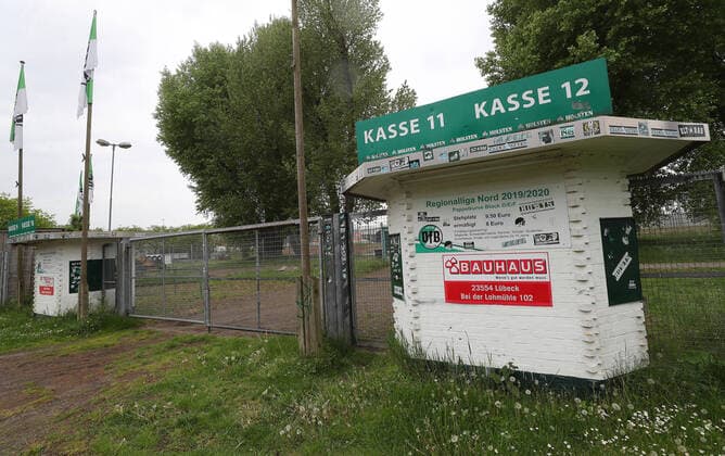 Impressions of the Lohmuehle stadium, home ground of VfB Luebeck, the future 3 league team from the 2020 2021 season