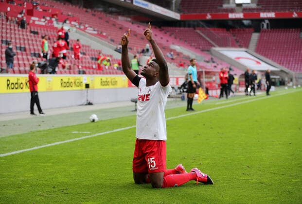 Bilder des Jahres 2020, Sport 05 Mai Sport Themen der Woche KW21 Sport Bilder des Tages Fussball 2:2 Jubel Torschuetze Jhon Cordoba (Koeln) Koeln, 24.05.2020, Fussball Bundesliga, 1. FC Koeln - Fortuna Duesseldorf Koeln, Christof Koepsel für Witters, DFL regulations prohibit any use of photographs as image sequences and or quasi video. *** Football 2 2 cheers Goal scorers Jhon Cordoba Cologne Cologne, 24 05 2020, Bundesliga football, 1 FC Cologne Fortuna Duesseldorf Cologne Poolfoto WITTERS ,EDITORIAL USE ONLY