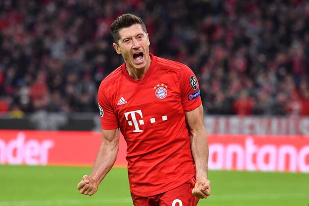 Preview Borussia Dortmund FC Bayern Muenchen on 26 05 2020 Archive photo goal celebration Robert LEWANDOWSKI Bayern Muenchen after goal for 2 0, cheers, joy, enthusiasm, action, single picture, cut single motif, half figure,half figure FC Bayern Muenchen Red Star Belgrade 3 0, Football Champions League,Group B, Group stage,1 Matchday, on 18 09 2019 A L L I A N Z A R E N A DFL REGULATIONS PROHIBIT ANY USE OF PHOTOGRAPHS AS IMAGE SEQUENCES AND OR QUASI VIDEO Â
