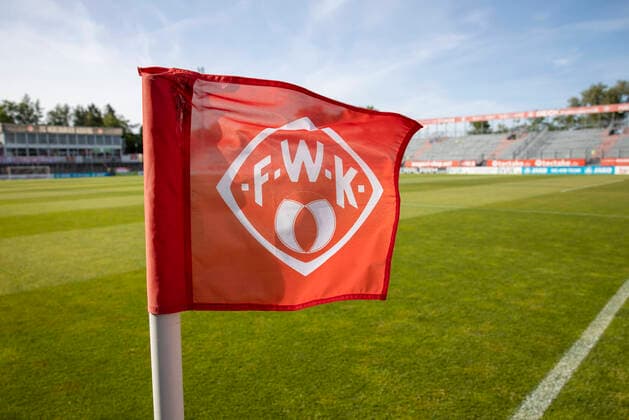 Germany, Wuerzburg, Flyeralarm Arena, 02 06 2020, Football, 3 League, FC Wuerzburger Kickers vs 1 FC Magdeburg Bild Flyeralarm Arena in the corner flag Only for journalistic use Only for editorial use DFL DFB REGULATIONS PROHIBIT ANY USE OF PHOTOGRAPHS as IMAGE SEQUENCES and or QUASI VIDEO Copyright: HMBxMedia xHeikoxBecker