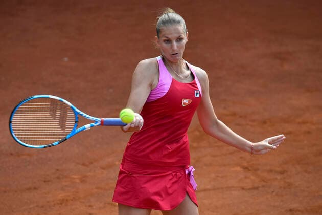 Tenisovy turnaj zen LiveScore Cup, 3. cervna 2020 v Praze. Karolina Pliskova v utkani proti Barbore Strycove. CTKPhotoP202006030740101 VIS 005