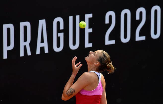 Sport Bilder des Tages Tenisovy turnaj zen LiveScore Cup, 3. cervna 2020 v Praze. Karolina Pliskova v utkani proti Barbore Strycove. CTKPhotoP202006030757001 VIS 009