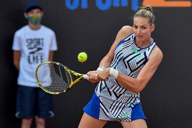 Tenisovy turnaj zen LiveScore Cup, 3. cervna 2020 v Praze. Kristyna Pliskova v utkani proti Tereze Martincove. CTKPhotoP202006030842201 VIS 015
