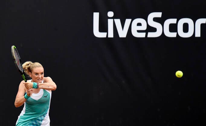 Tenisovy turnaj zen LiveScore Cup, 4. cervna 2020 v Praze. Tereza Martincova v utkani proti Karoline Muchove. CTKPhotoP202006040862801 kru 7