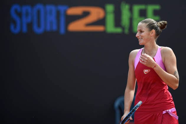 Tenisovy turnaj zen LiveScore Cup, 5. cervna 2020 v Praze. Karolina Pliskova v utkani proti Katerine Siniakove. CTKPhotoP202006050753101 kmt 11