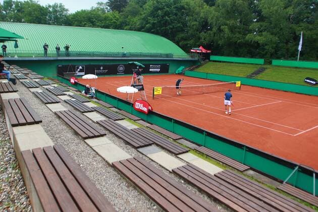 Ghostly atmosphere at the game Masur Krawietz Tennis Munich Großhesselohe Tannenhof Resort German Mens Series 09 06 2020