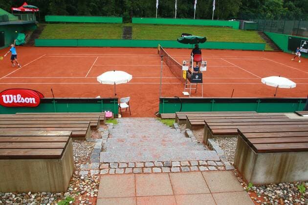 Ghostly atmosphere at the game Masur Krawietz Tennis Munich Großhesselohe Tannenhof Resort German Mens Series 09 06 2020