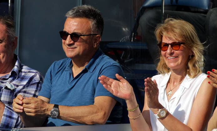 TENNIS - Adria Tour 2020 BELGRAD,SERBIA,13.JUN.20 - TENNIS - Adria Tour 2020. Image shows Srdjan Djokovic and Diana Djokovic, the parents of Novak Djokovic (SRB). GEPAxpictures xAleksandarxDjorovic