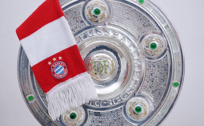 FOOTBALL 1 BUNDESLIGA SEASON 2019 2020 14 06 2020 FC Bayern Muenchen is about to win the 30th German championship championship with fan scarf