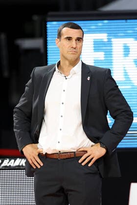 BBL Final Tournament 2020, Brose Bamberg RASTA Vechta Germany, Munich, Audi Dome, 15 06 2020, BBL Final Tournament 2020, Brose Bamberg RASTA Vechta Picture from left Head Coach Roel Moors Brose Bamberg Photo Heiko Becker HMB Media Pool National and international News Agencies OUT Editorial Use ONLY Munich Audi Dome Bayern Germany Poolfoto Heiko Becker HMB Media Pool ,EDITORIAL USE ONLY