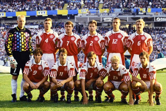 SQUADRA, team group, Mannschaftsbild, Totale Denmark, European Cup, Sweden EURO 1992 CAMPIONATI EUROPEI SVEZIA EURO 1992 - DANIMARCA