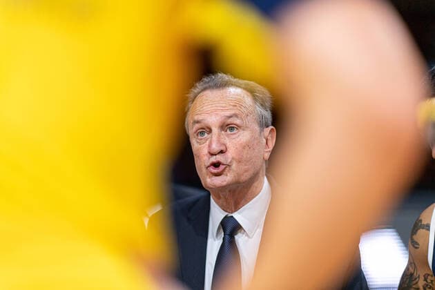 Basketball easyCredit BBL Final Tournament Basketball Munich 18 06 2020 Season 2019 2020 easyCredit BBL Final Tournament 2020 Quarterfinal Game 1 BG Göttingen ALBA Berlin Aito Garcia Reneses Alba Berlin, Trainer Munich Audi Dome Germany