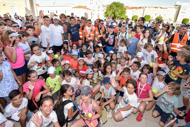 18.06.2020., Zadar, Croatia - Kids Day of the tennis mega-spectacle Adria Tour held on Zadar Forum with famous tennis players.The Adria Tour is a series of tournaments being organised by world number one Novak Djokovic. Zadar will host on 19 21 June with the tournament set to feature Djokovic and Croatian aces Borna Coric and Marin Cilic. DinoxStanin PIXSELL