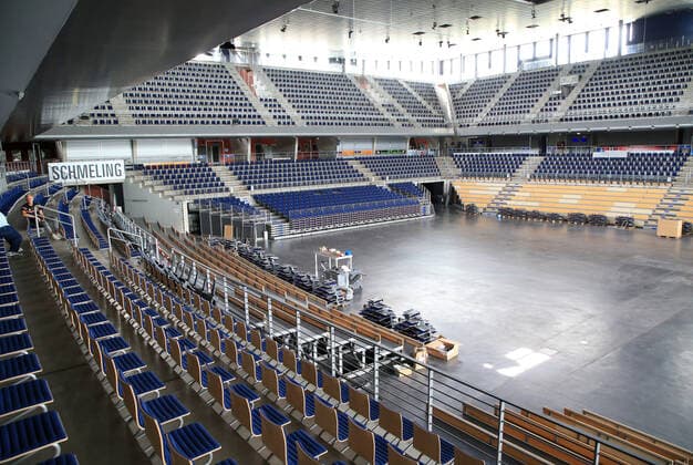 GER, Leere Max-Schmeling-Halle 19.06.2020, Max Schmeling Halle, Berlin, GER, im Bild die leere Halle *** GER, Empty Max Schmeling Hall 19 06 2020, Max Schmeling Hall, Berlin, GER, in the picture the empty hall nordphotox xEngler nph00076