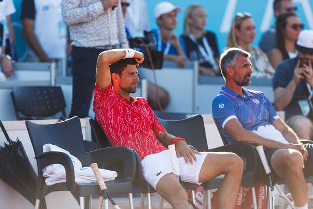 PXL_Exhibition match 19.06.2020., Zadar, Croatia - The grand opening of the humanitarian tennis tournament Adria Tour began with Novak Djokovic s exhibition match with Tours star. The main court, which boasts room for nine thousand spectators, will be filled to half capacity to meet COVID-19 measures. Tounament participants include world no. 1 Novak Djokovic, German star Alexander Zverev, and Gregori Dimitrov from Bulgaria, as well as Croatian Davis Cup national team, Nationalteam members Marin Cilic and Borna Coric. .Novak Djokovic, Goran Ivanisevic MarkoxDimic PIXSELL