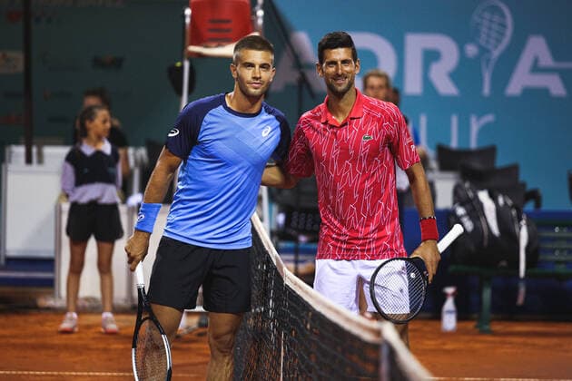 Adria Tour Tournament: Djokovic vs Coric 20.06.2020., Zadar - Adria Tour tennis tournament. Novak Djokovic of Serbia vs Borna Coric of Croatia. Djokovic won 4:1, 4:3. MarkoxDimic PIXSELL