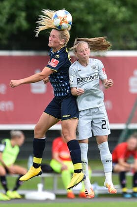 21 06 2020 Football, Women Bundesliga, 2019 2020, 21 Matchday, Bayer 04 Leverkusen 1 FC Köln L R Rachel Rinast Köln , Henrietta Csiszar Leverkusen DFB REGULATIONS PROHIBIT ANY USE OF PHOTOGRAPHS AS IMAGE SEQUENCES AND OR QUASI VIDEO Photo Noah Wedel Köln Nordrhein Westfalen Germany Youth Football Centre Kurtekotten