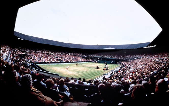 CENTER COURT Wimbledon 1980 BORG Bjoern SWE wins for the 5th time in Wimbledon Mens Final 1980 Bjoern Borg John McEnroe All England Tennis Championships in Wimbledon 1980 on 05 July 1980 in Wimbledon