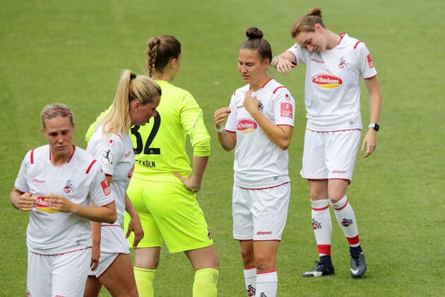 Sport 1 FC Köln vs SC Sand Fussball 1 Bundesliga Women Disappointment with FC Women after relegation from the 1 League 28 06 2020 firo Sportphoto