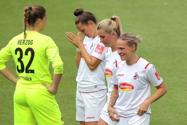 Sport 1 FC Köln vs SC Sand Fussball 1 Bundesliga Women Disappointment with FC Women after relegation from the 1 League 28 06 2020 firo Sportphoto