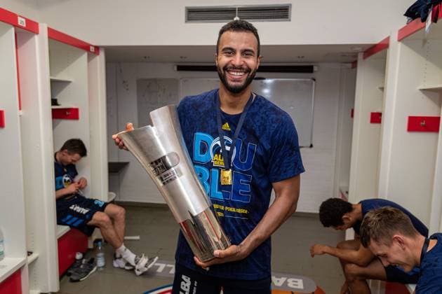 Basketball easyCredit BBL Final Tournament Basketball München 28 06 2020 Season 2019 2020 easyCredit BBL Final Tournament 2020 Final Game 2 Alba Berlin MHP Giant Ludwigsburg Alba Berlin German Champion 2020 Jubilee Johannes Thiemann Alba Berlin, No 32 only editorial use commercial use use only after consultation with the photographer München Germany