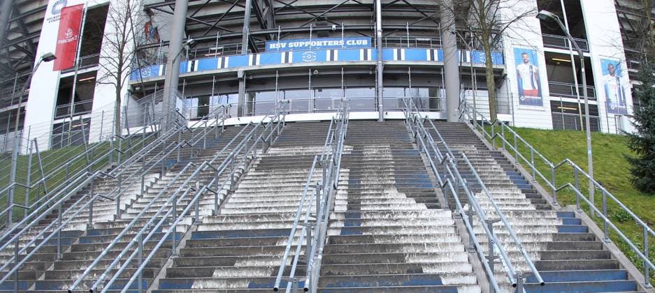 Hamburg, HSV, Volksparkstadion, stairs, steps, exterior view, Stellingen Sylvesterallee Hamburg