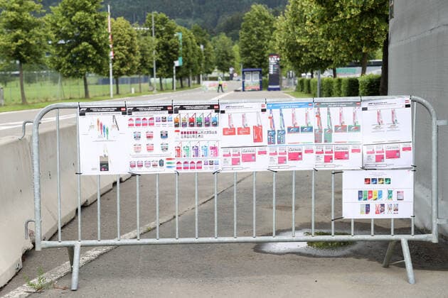 FORMULA 1 - GP of Austria 2020 SPIELBERG,AUSTRIA,30.JUN.20 - MOTORSPORTS, FORMULA 1 - Grand Prix of Austria, Red Bull Ring, start of the Formula 1 season after the corona pandemic, preview. Image shows a barrier fence. GEPAxpictures xChristianxWalgram