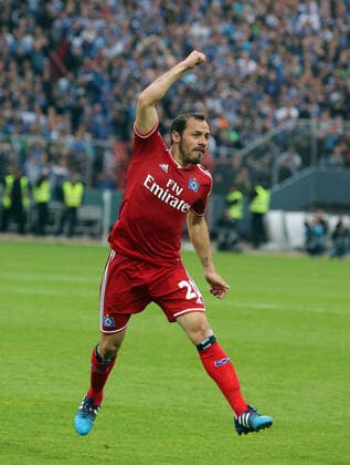 Karlsruher SC Deutschland, Karlsruhe, 02 06 2015, football, Bundesliga, season 2014 2015, relegation return match, Karlsruher SC Hamburger SV 1 2 n V Marcelo Diaz HSV cheers Tor 1 1 Diaz