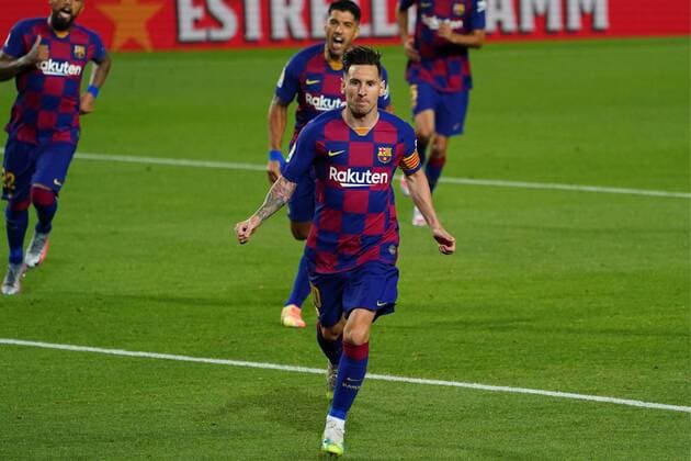 Bilder des Jahres 2020, Sport 06 Juni Spanish La Liga soccer match FC Barcelona, Barca vs Atletico de Madrid at Camp Nou Stadium, Barcelona, June 30, 2020 Messi celebrates a goal La Liga Cordon Press Cordon Press *** English La Liga soccer match FC Barcelona vs Atletico de Madrid at Camp Nou Stadium, Barcelona, June 30, 2020 Messi celebrates a goal La Liga Cordon Press Cordon Press  xx xFUTBOLxTEMPORADAx2019-2020x