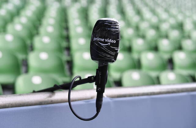 SV Werder Bremen vs. 1 FC Heidenheim Relegation 01 02 07 2020 Microphone of amazon prime Video rights, broadcasting rights, TV rights, TV rights Sports Football 1 Bundesliga nphgm001 Season 19 20 Relegation First leg SV Werder Bremen 1 FC Heidenheim, 02 07 2020 Photo Marvin Ibo Güngör GES Pool via gumzmedia nordphoto Bremen HB Germany Poolfoto GES gumzmedia nordphoto ,EDITORIAL USE ONLY