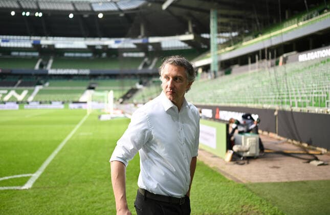 SV Werder Bremen vs. 1 FC Heidenheim Relegation 01 02 07 2020 Manager Frank Baumann Werder during the interview Sport Fussball 1 Bundesliga nphgm001 Season 19 20 Relegation First leg SV Werder Bremen 1 FC Heidenheim, 02 07 2020 Photo Marvin Ibo Güngör GES Pool via gumzmedia nordphoto Bremen HB Germany Poolfoto GES gumzmedia nordphoto ,EDITORIAL USE ONLY