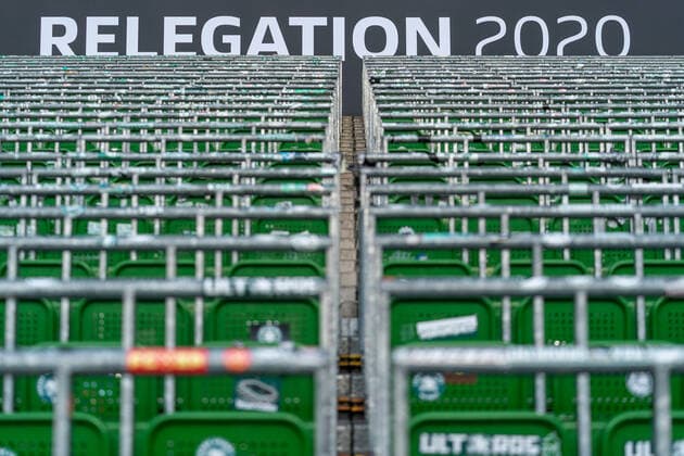 SV Werder Bremen vs 1 FC Heidenheim Relegation 01 02 07 2020 Relegation 2020 Banner Sports nphgm001 Football 1 Bundesliga Season 19 20 Relegation 01 SV Werder Bremen vs 1 FC Heidenheim 02 07 2020 Foto gumzmedia nordphoto POOL DFL regulations prohibit any use of photographs as image sequences and or quasi video EDITORIAL USE ONLY National and international News Agencies OUT Bremen wohninvest Weserstadion Bremen GERMANY Poolfoto gumzmedia nordphoto ,EDITORIAL USE ONLY