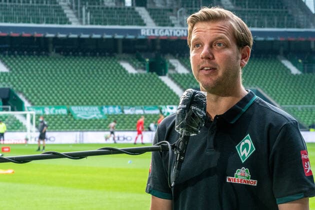 SV Werder Bremen vs 1 FC Heidenheim Relegation 01 02 07 2020 Florian Kohfeldt Trainer SV Werder Bremen Sport nphgm001 Football 1 Bundesliga Season 19 20 Relegation 01 SV Werder Bremen vs 1 FC Heidenheim 02 07 2020 Foto gumzmedia nordphoto POOL DFL regulations prohibit any use of photographs as image sequences and or quasi video EDITORIAL USE ONLY National and international News Agencies OUT Bremen wohninvest Weserstadion Bremen GERMANY Poolfoto gumzmedia nordphoto ,EDITORIAL USE ONLY
